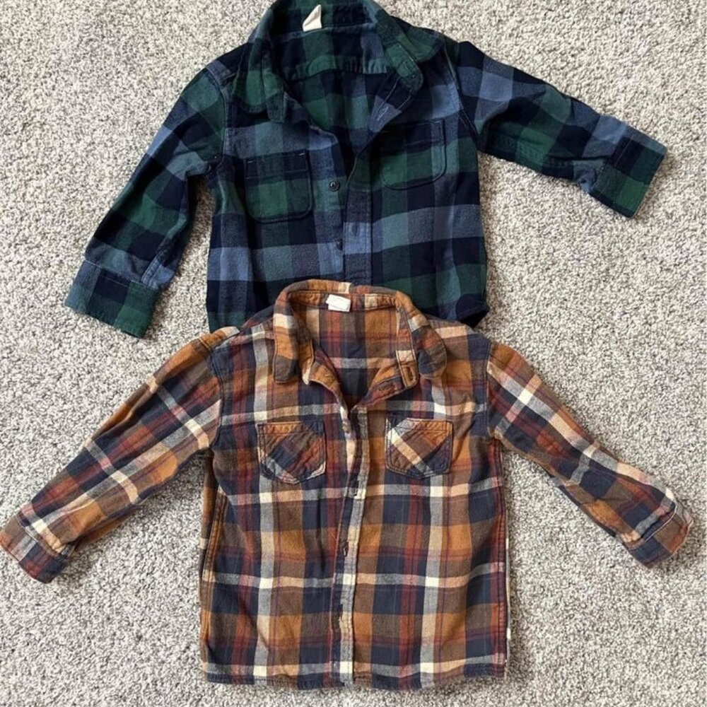 Baby Gap and H&M Baby flannel shirts